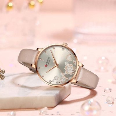 Curren 9068 Female Small Dial Quartz Watch Waterproof Casual Leather Wristwatch